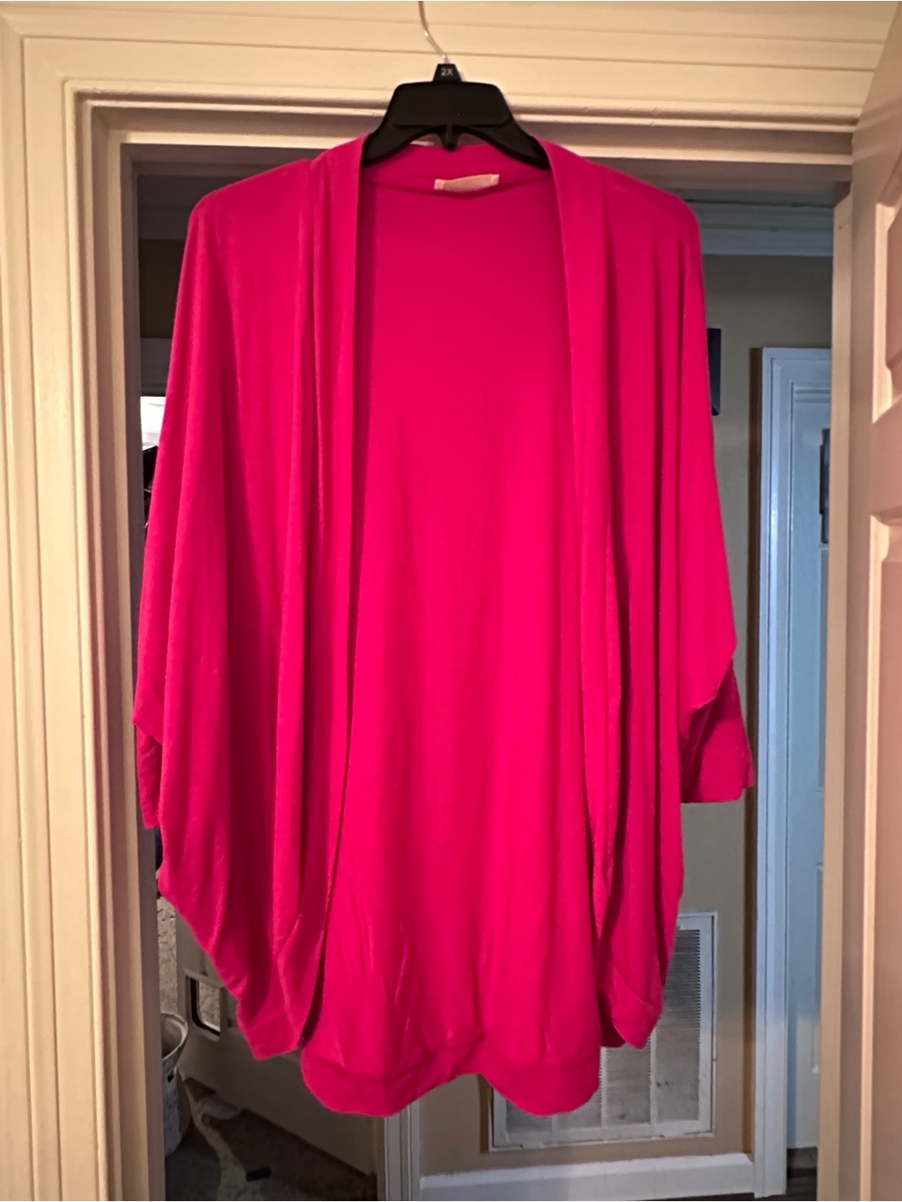 Women's Open-Front Cardigan in Vibrant Pink